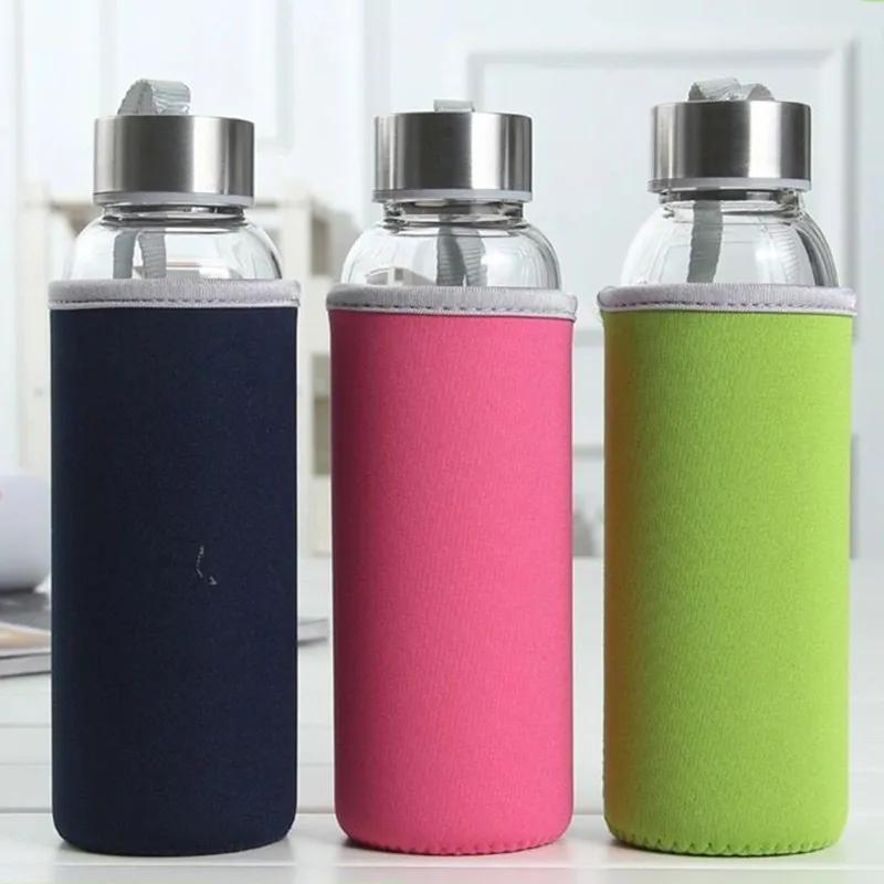 Bouteille de voyage de 550ml, bouteille d'eau en verre Portable incassable pour voiture, nouvel arri