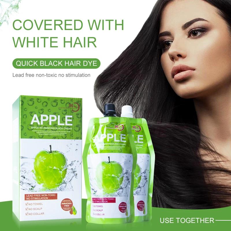 Crème naturelle pour document Apple Hair, 500ml * 2/paquet, sans ammoniac, couverture pour cheveux g