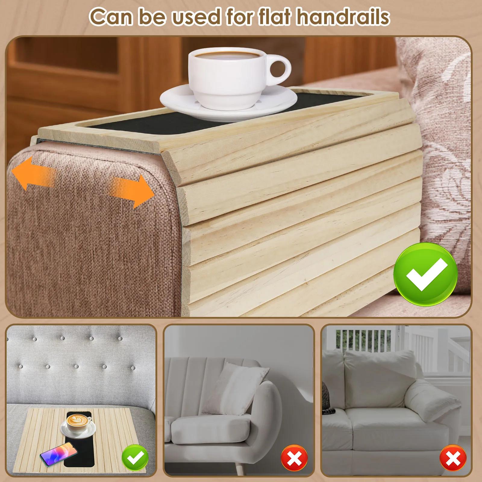 Accoudoir de canapé multifonctionnel en bois naturel, table de canapé, anti-alde, support de bras, t