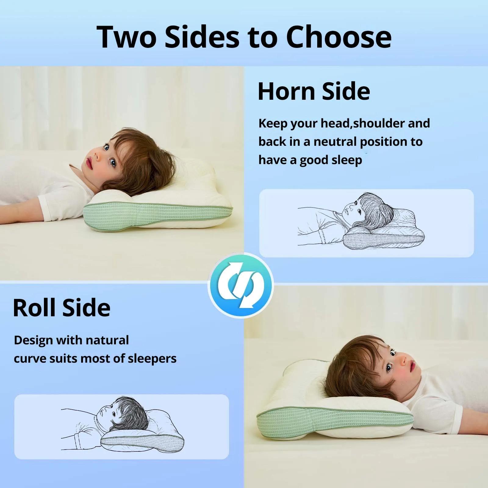 Oreiller cervical pour enfants de 1 à 18 ans, aide au sommeil, Protection du cou, orthopédique, orei