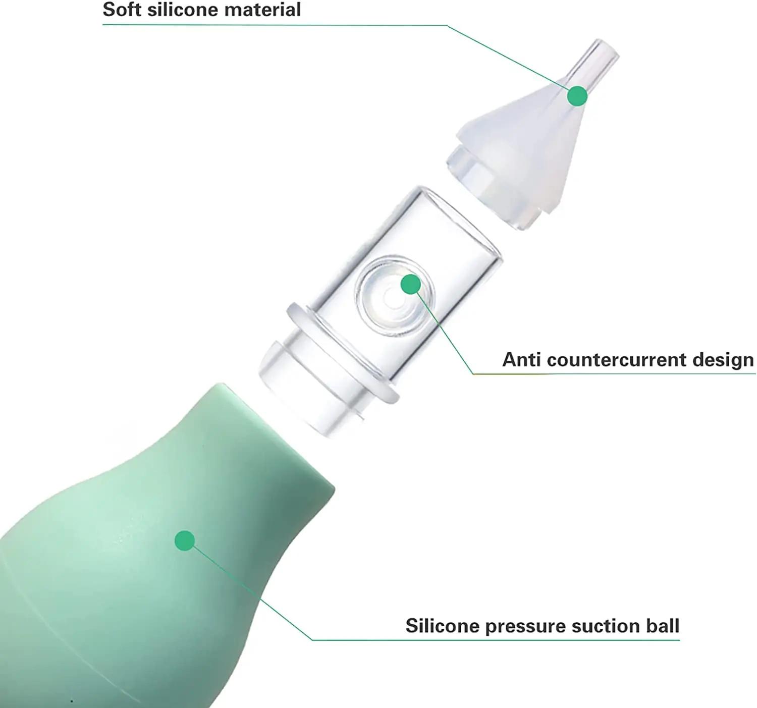 Aspirateur Nasal doux pour bébé, Anti-dos, ventouse nasale pour nouveau-né, nettoyeur de nez en Sili