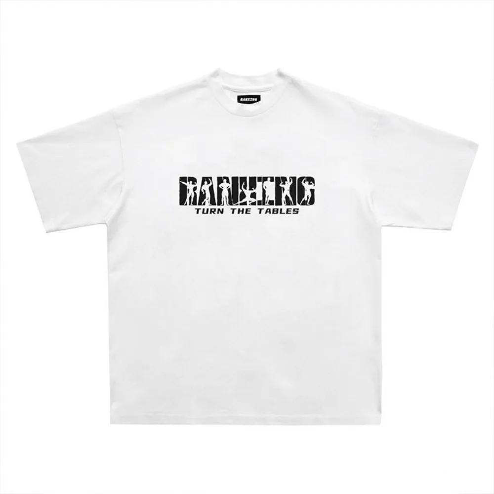 T-shirt col rond pour hommes, confortable et respirant, avec lettres imprimées, entraînement muscula