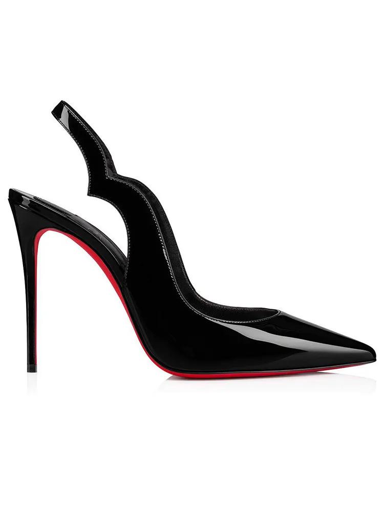 Chaussures à talons hauts pointus sexy européennes et américaines 2025, ajustables, noires, avec bri