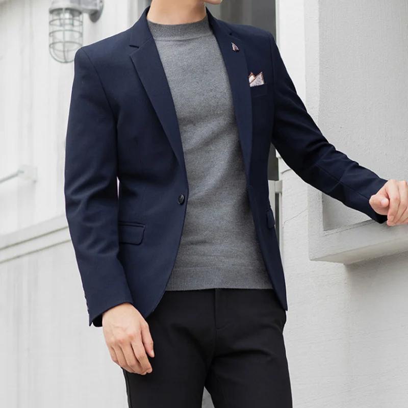 2025 Slim Fit mode costumes M-4XL haute qualité britannique décontracté couleur unie petit costume p