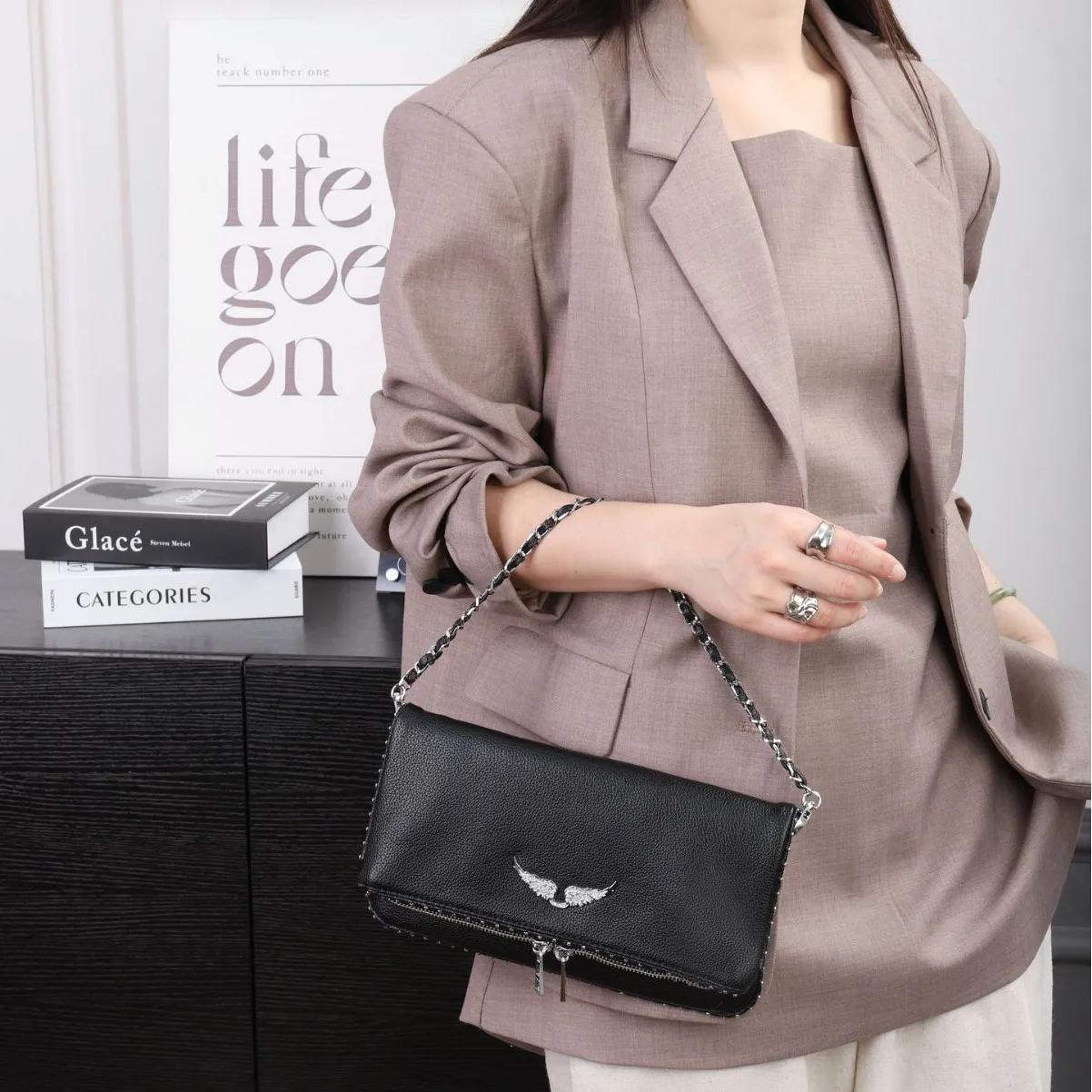 Sac à main bandoulière en cuir grainé pour femme, sac à main polyvalent classique à porter à l'épaul