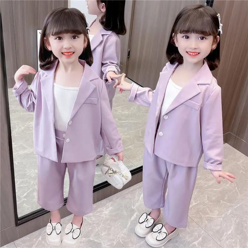 Blazer en coton pour enfants, nouvelle collection, fin, à manches longues, 2 pièces, créatif, respir