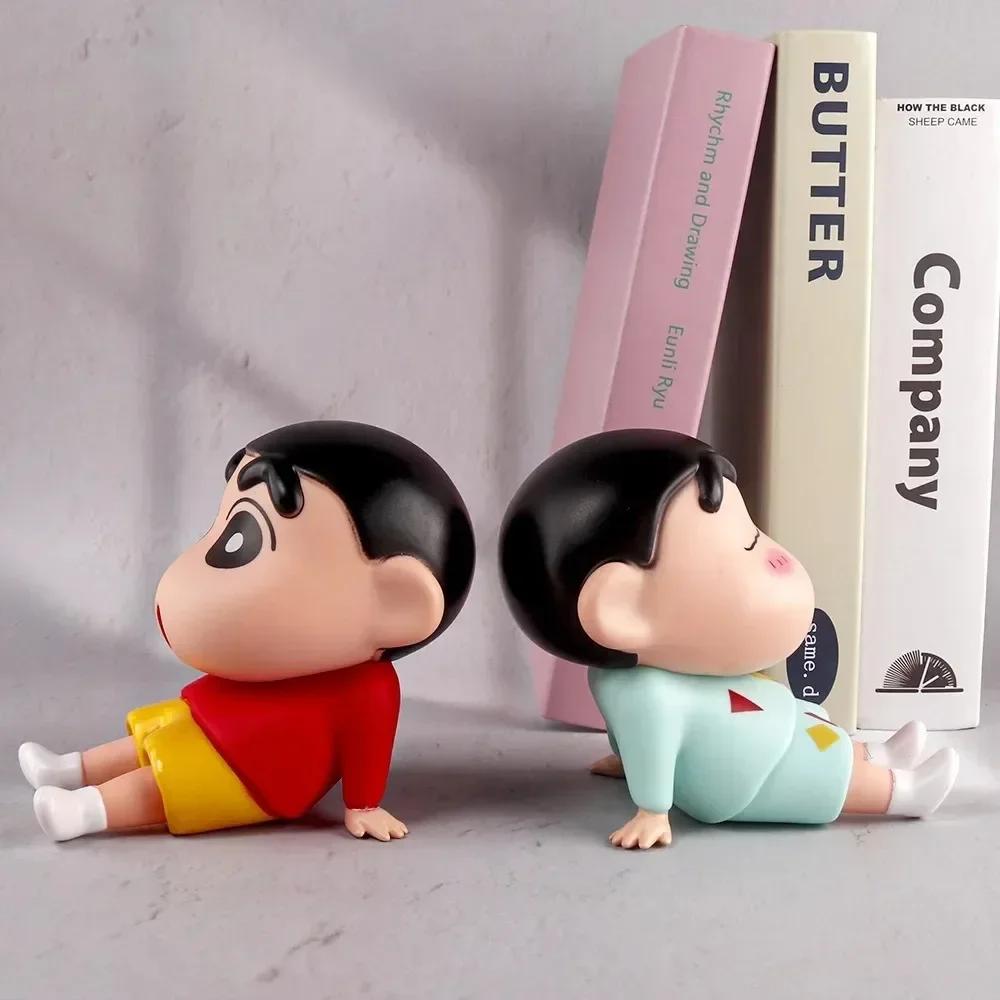 Crayon Shin-Chan figurines Support pour téléphone Kawaii Anime ornements de bureau dessin animé rega