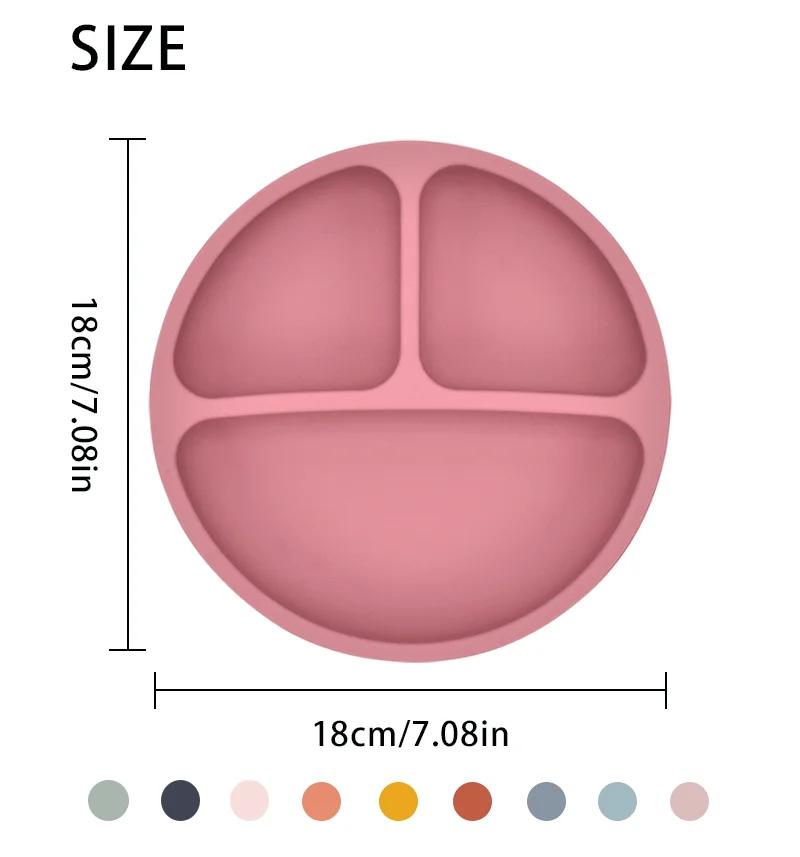 Vaisselle en Silicone souple pour bébé, plat d'alimentation pour enfant, assiette à ventouse, bol cu