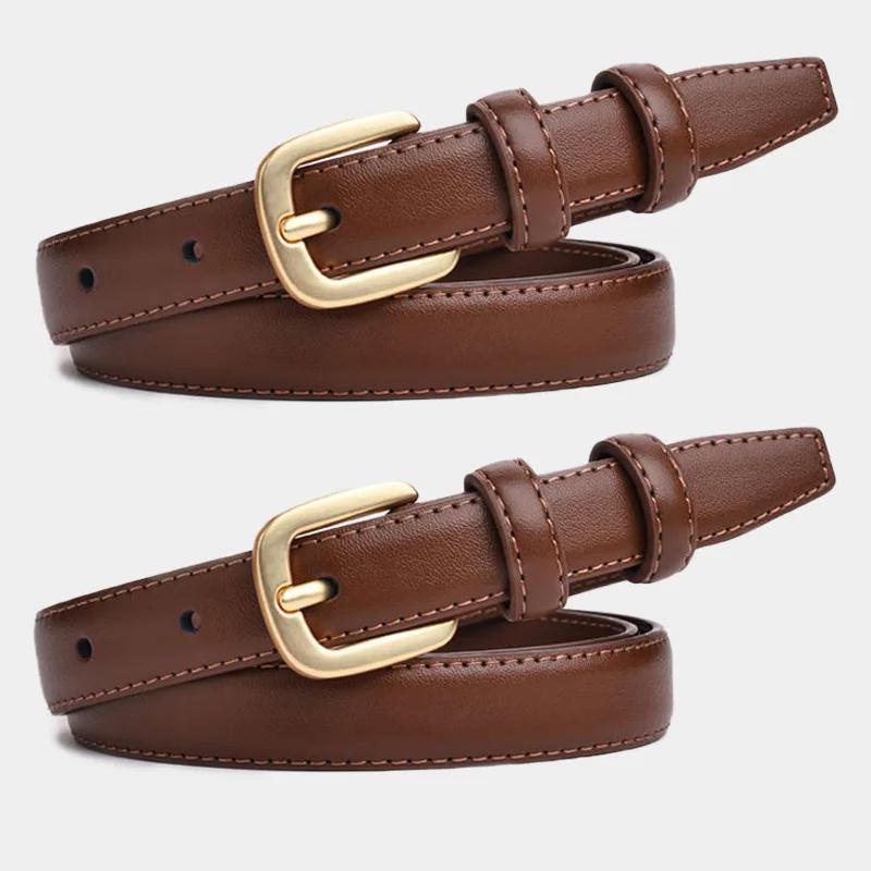 Ceinture noire pour femmes, 2 pièces, mode rétro, boucle à aiguille, ceinture en jean, sangle décont
