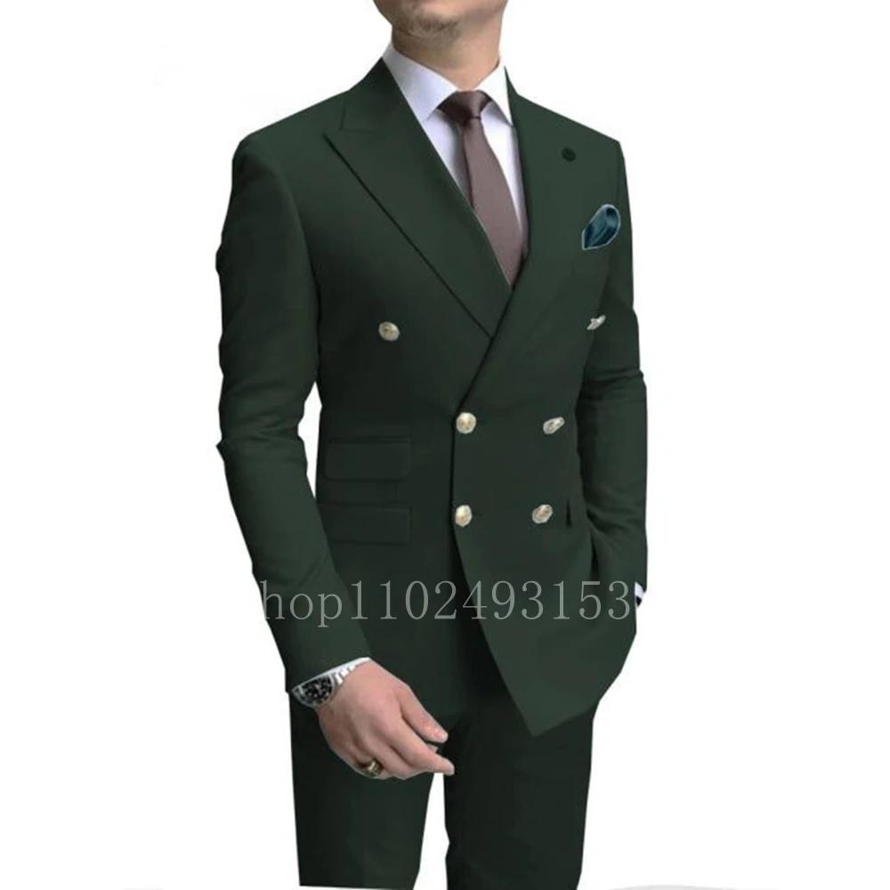 Costume de mariage pour Homme, 2 pièces, blanc, Slim Fit, élégant, Double boutonnage, formel, nouvel
