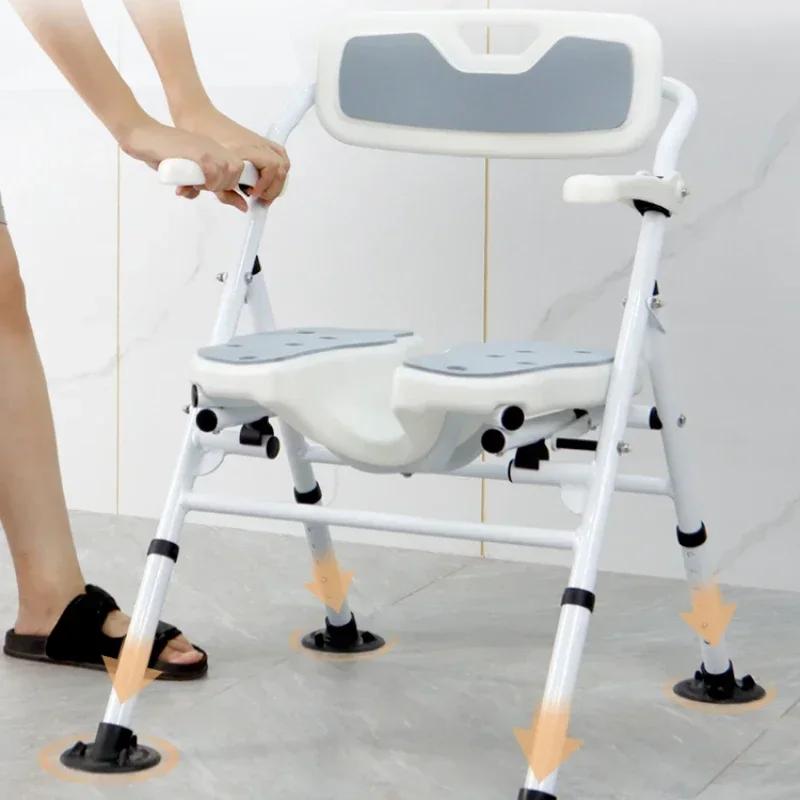 Chaise de douche 3 en 1, tabouret de bain anti-brûlure, réglable, recommandé, piste en aluminium lég