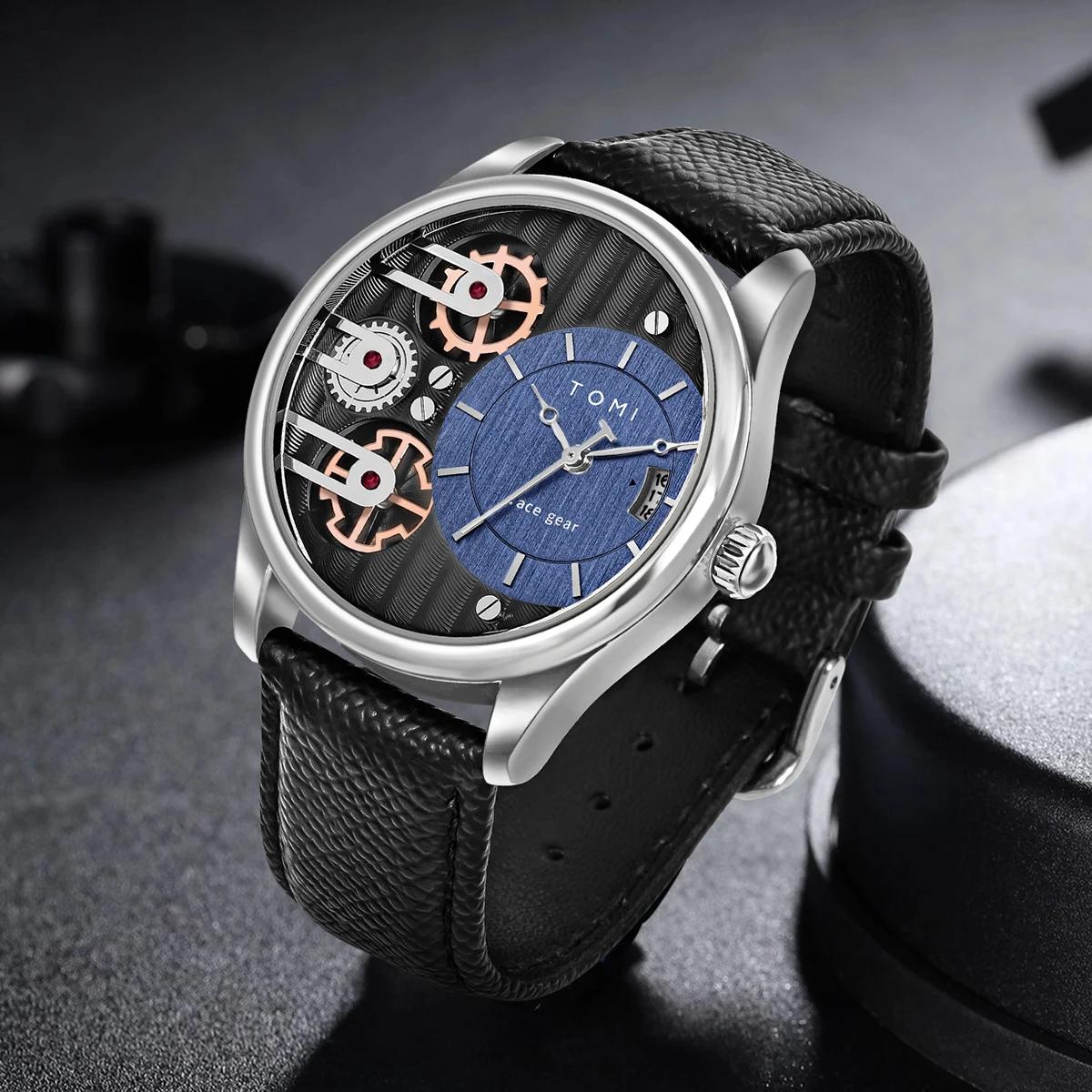 TOMI-Montre à quartz avec poignées amovibles pour homme, luxe, simple, affaires, bracelet, festival,