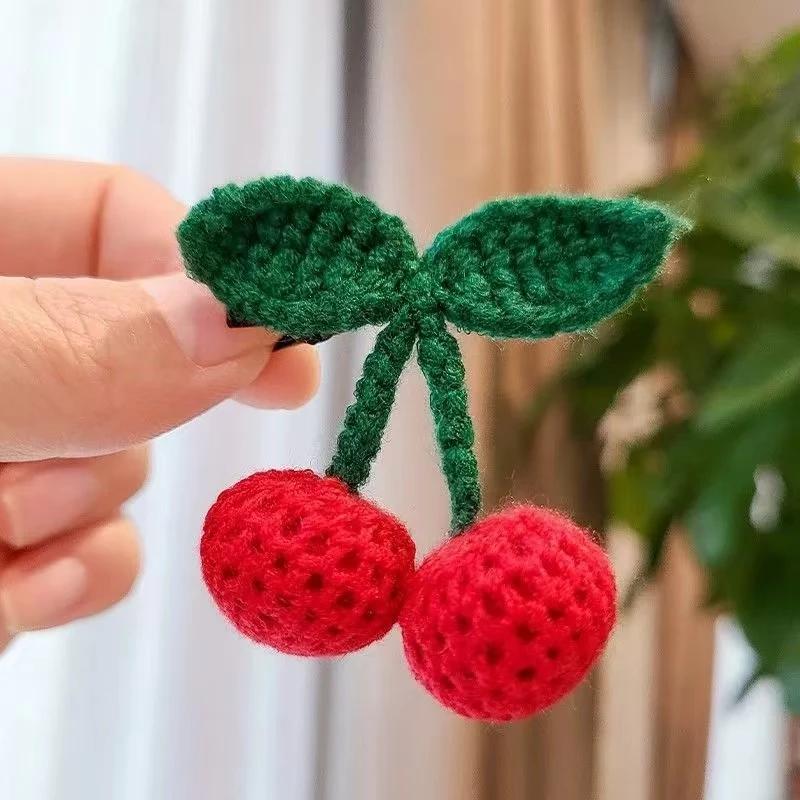 Pince à cheveux rouge populaire pour bébés filles, épingle à cheveux mignonne avec cordon latéral, v