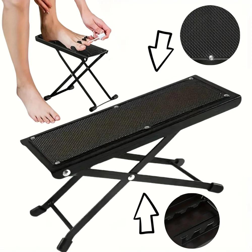Repose-pieds pliable réglable à 4 niveaux de hauteur, plateforme antidérapante pour pédicure, suppor