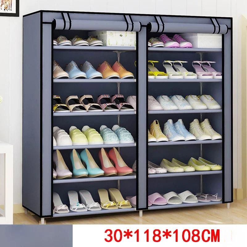 Armoire à chaussures Portable en tissu Non tissé, support étagère à chaussures élégante avec couverc