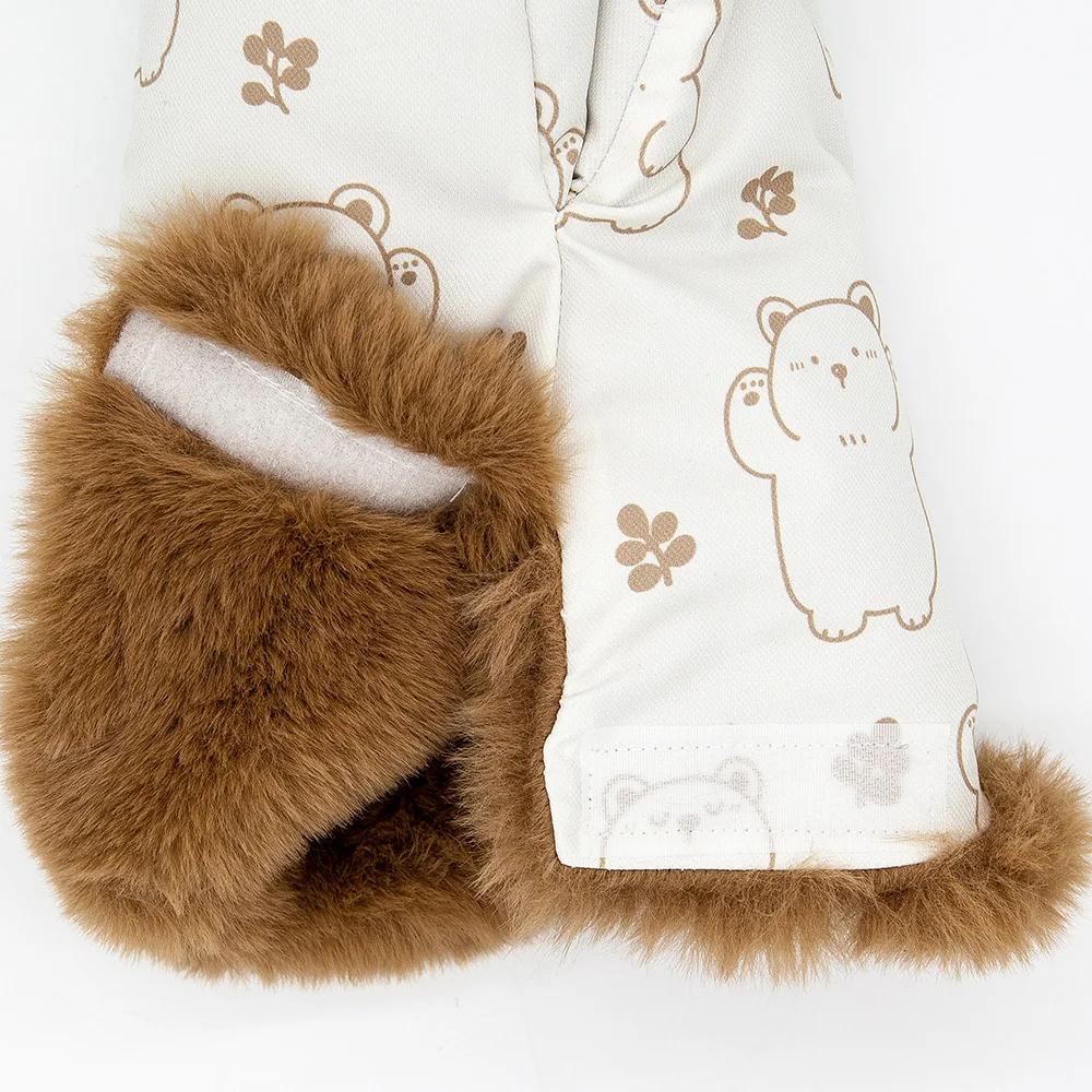 Gants de Poussette pour Bébé, 1 Paire, Mitaines Antigel, Fourrure Intérieure, Chaud, pour l'Hiver, p