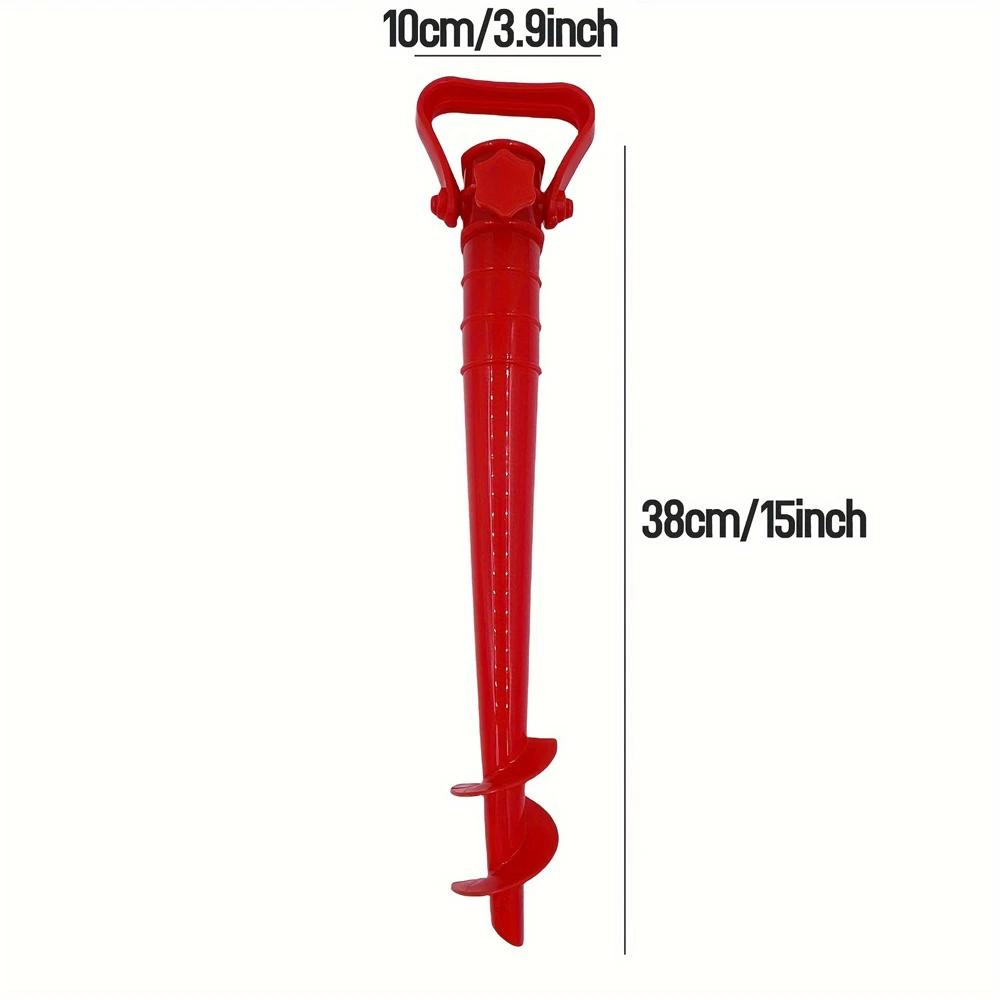 Injecteur de parapluie de plage rouge, vis en spirale, support de parapluie solaire de jardin extéri