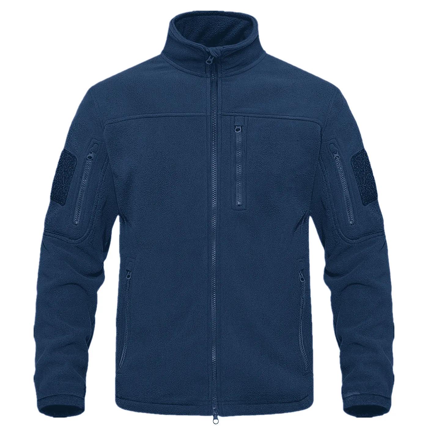 Veste polaire pour hommes, manteau tactique pour Sports de plein air, col montant, fermeture éclair 