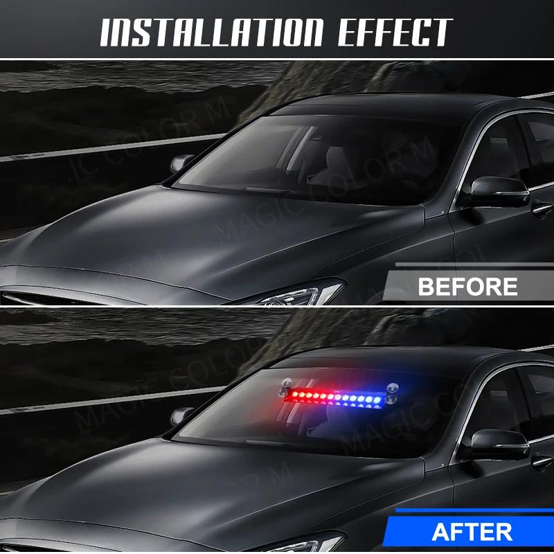 12 LED voiture lumière stroboscopique Flash Signal d'avertissement balise Police pompier d'urgence p