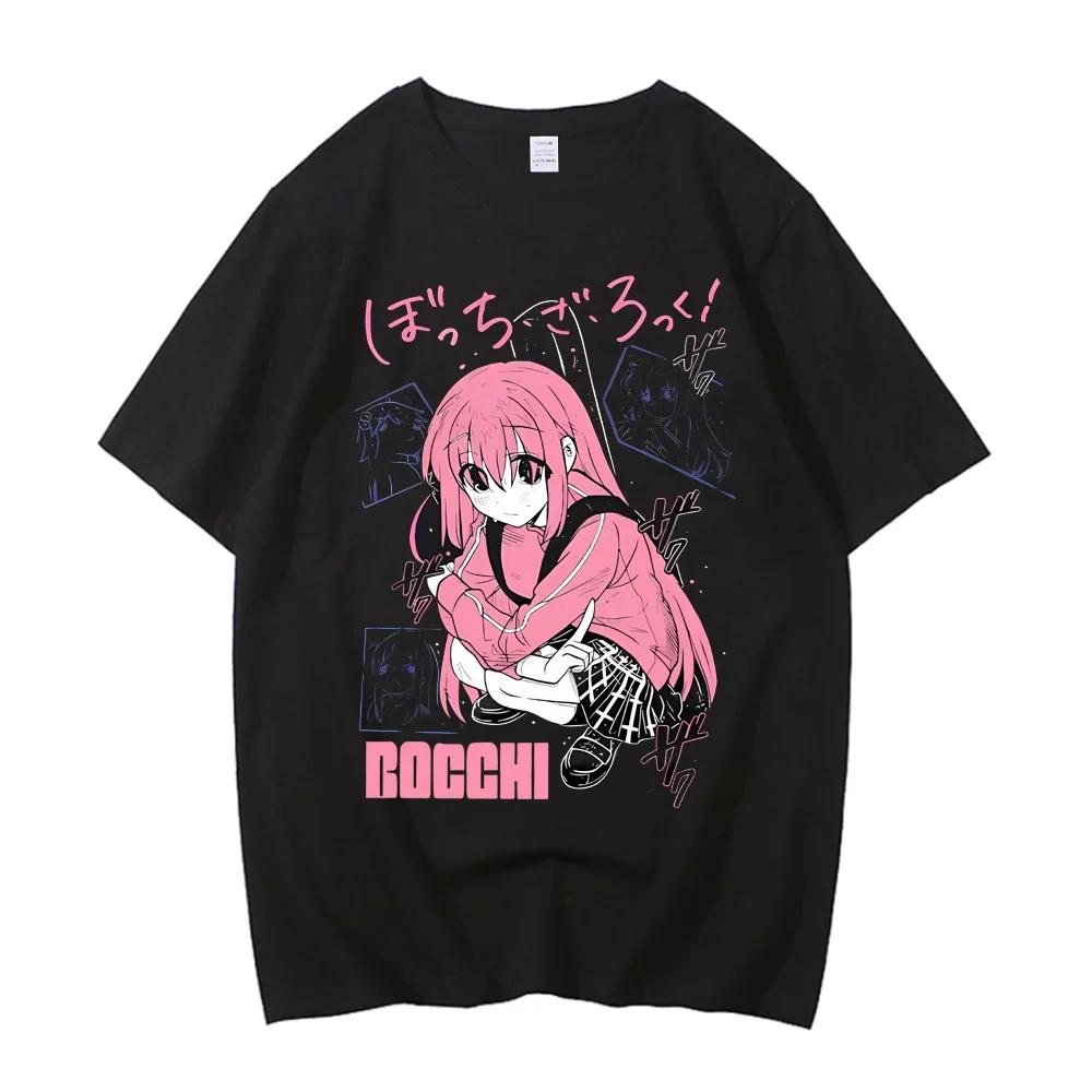 BOCCHI THE ROCK-T-shirt à Manches Courtes en Coton, Streetwear Décontracté de Haute Qualité, Unisexe