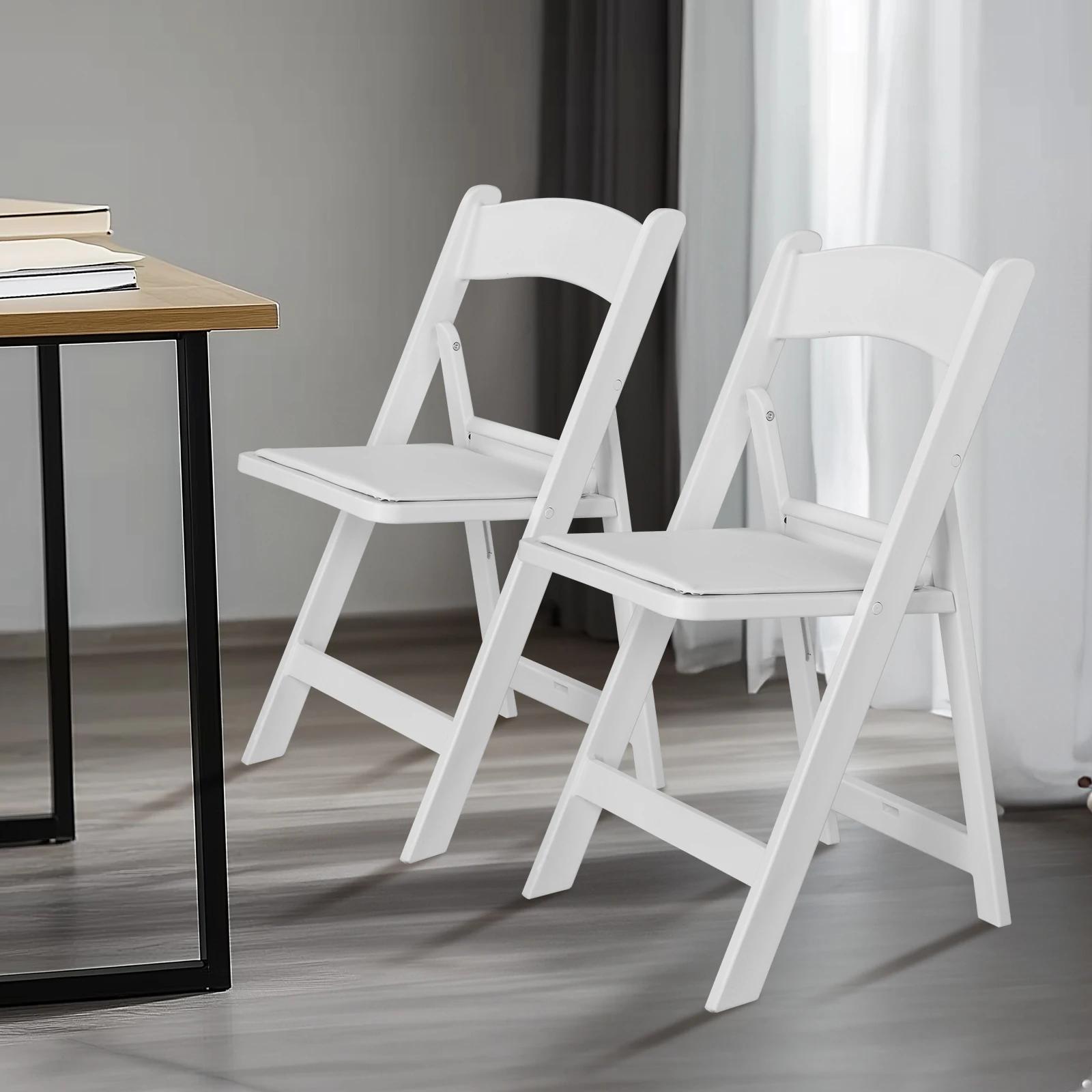 Chaise pliante en résine, siège rembourré, chaise rigourconfortable, intérieur, extérieur, fête à la