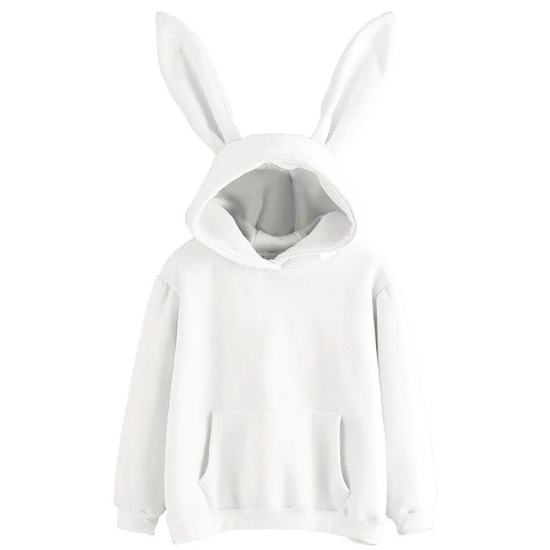 2025 automne et hiver nouveaux vêtements pour femmes Harajuku Wei à capuche lapin à capuche couleur 