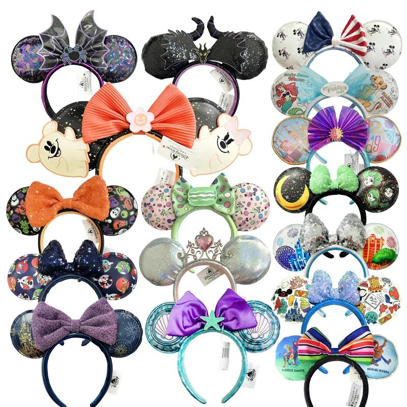 Bandeaux d'oreille Mickey Mouse pour Halloween, bandeaux de soleil colorés, accessoires de cheveux p