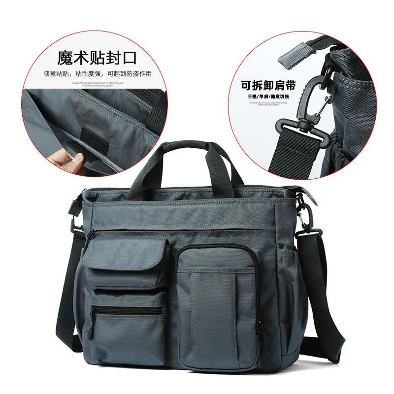 Sac à bandoulière étanche pour hommes, sacoche à 14 poches, sac à main de voyage Oxford, sacs de tra