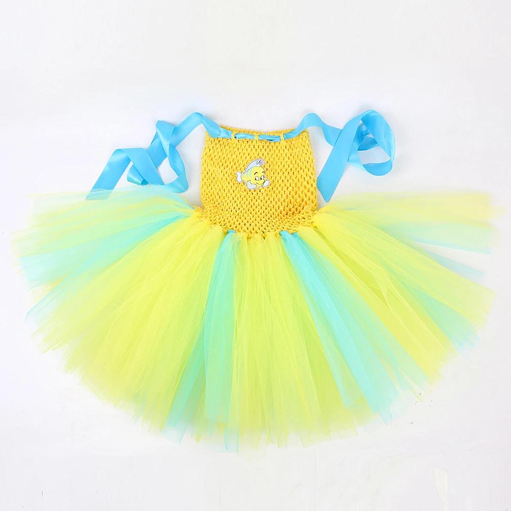 Costumes de flet de sirène pour bébés filles, robe tutu de poisson de dessin animé pour enfants, ten