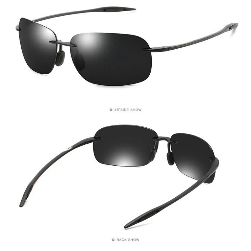 Nouvelles lunettes de soleil polarisées colorées ultra-légères sans cadre pour hommes et femmes maté