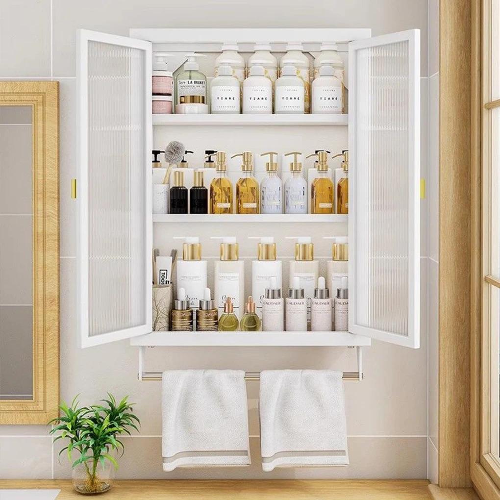 Armoire de rangement de salle de bain au toucher délicat, avec porte rabattable, armoire de rangemen