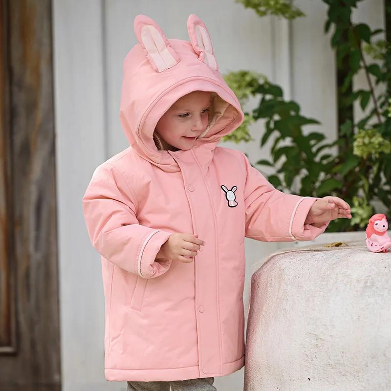 Sweat à capuche chaud en coton solide pour enfants, vêtements pour enfants, manteau d'hiver pour gar