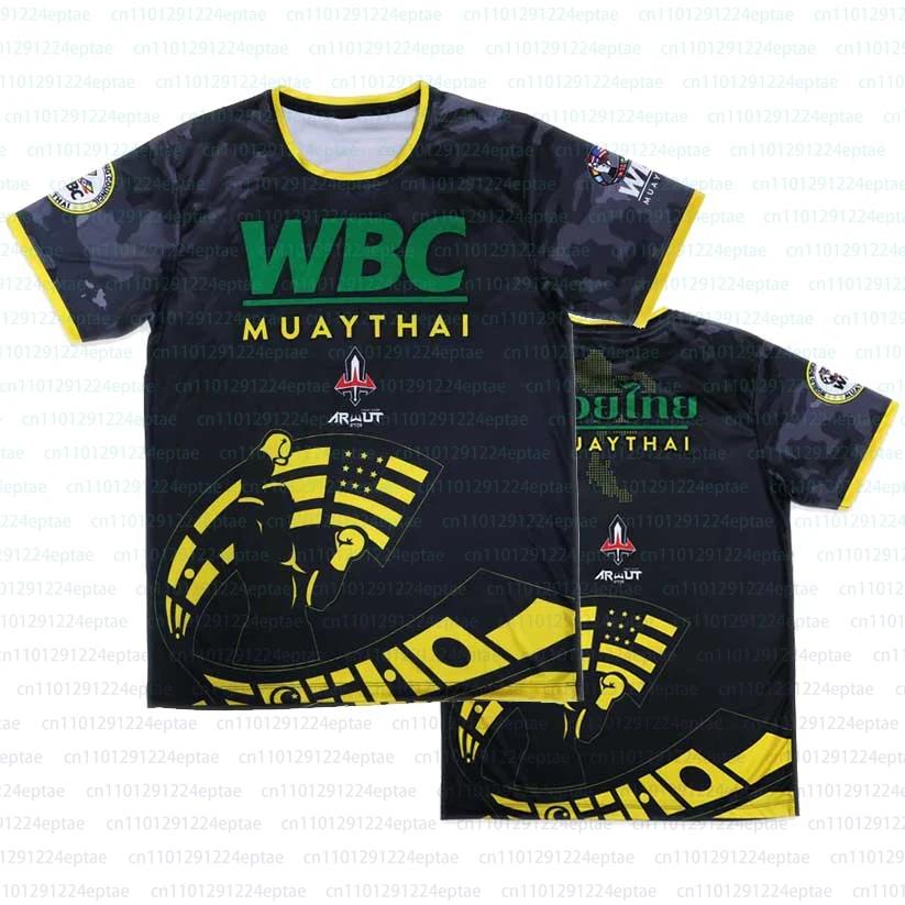 T-shirt pour homme WBC Muay Thai imprimé en 3D, mode sportive cool, streetwear, manches courtes, été