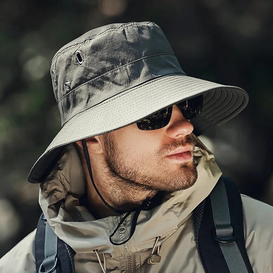 Chapeau seau d'été pour hommes, casquette de pêcheur, pare-soleil d'extérieur, protection solaire à 
