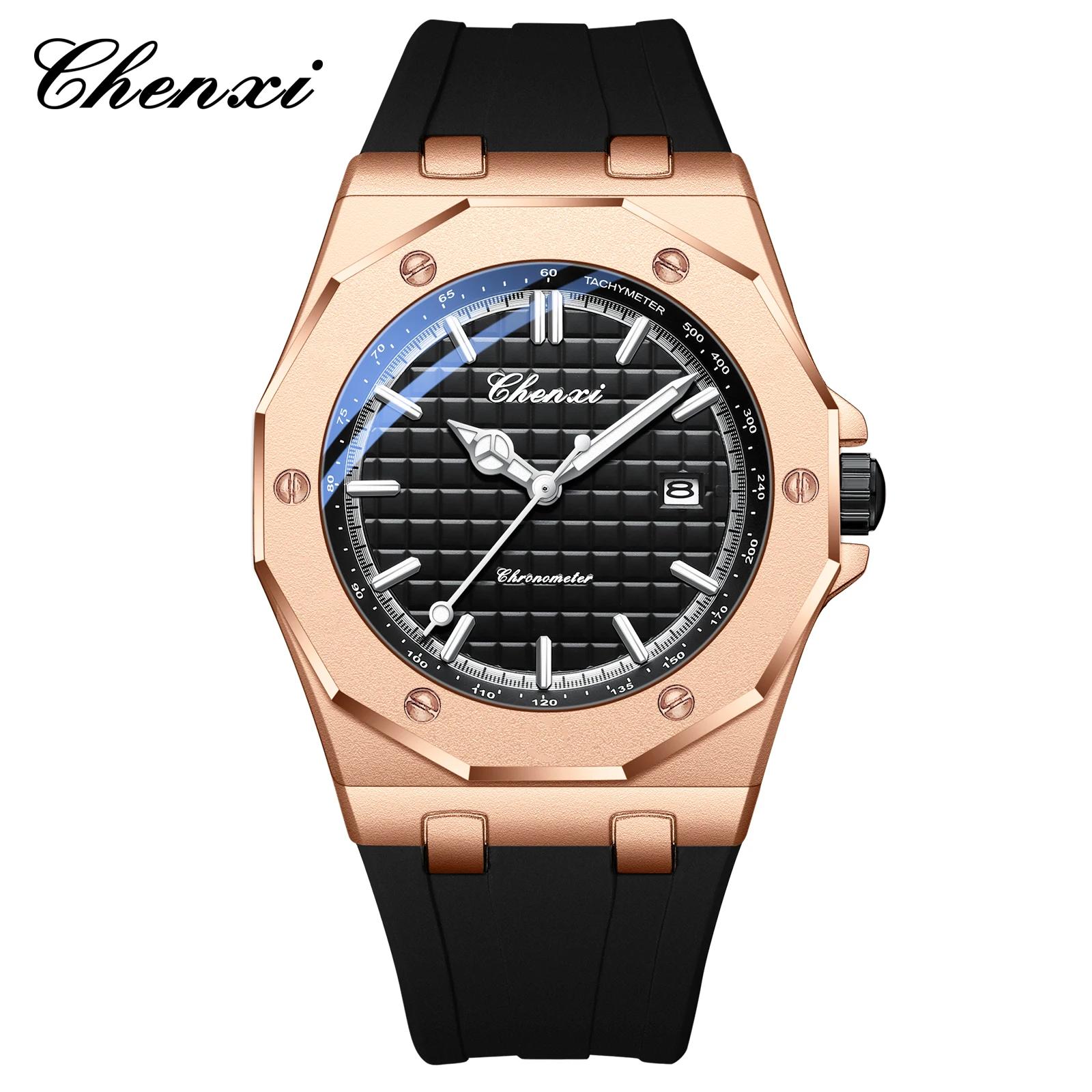 CHENXI 8268 montre de luxe pour hommes Top marque compacte Silicone étanche calendrier veilleuse hom