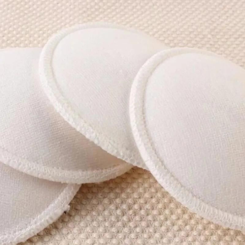 Coussinets d'allaitement en coton absorbant doux blanc, lavables et réutilisables, vente en gros, 4 
