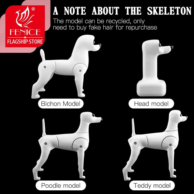 Fenice Simulation d'animaux de compagnie toilettage faux chien modèle pratique chien Standard squele