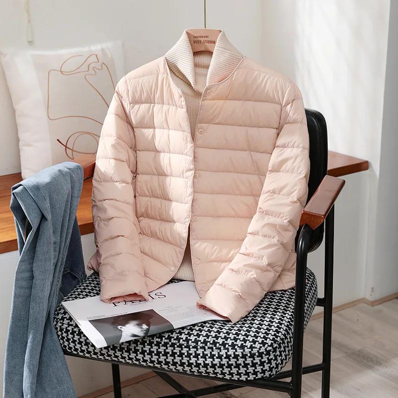 Vestes chaudes en duvet de canard blanc pour femme, manteaux bouffants Ultra légers et pliables, à l