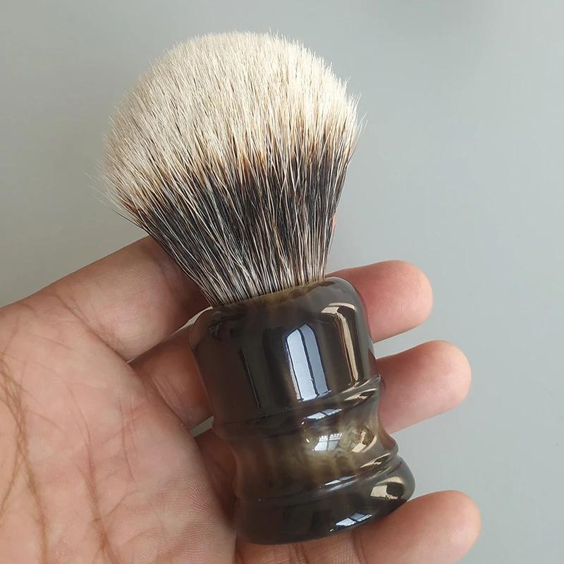 Dscosmetic Brosse à raser en poils de blaireau manchourien à deux bandes de 22 mm avec manche en rés