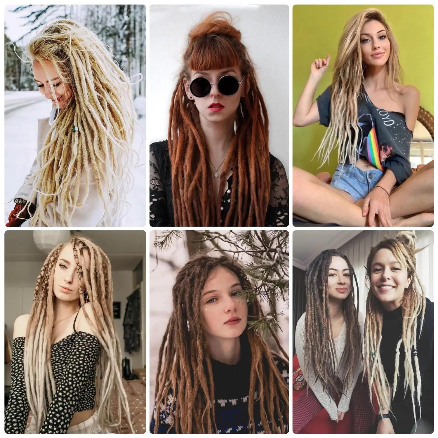 Extensions capillaires synthétiques 24 pouces, 16 brins/Lot, tresses SE Dreadlocs, 3 en 1, Style Hip