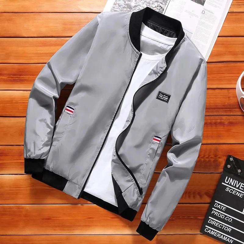 Coupe-vent léger pour homme avec poche zippée, veste décontractée, manteau d'extérieur, printemps, a