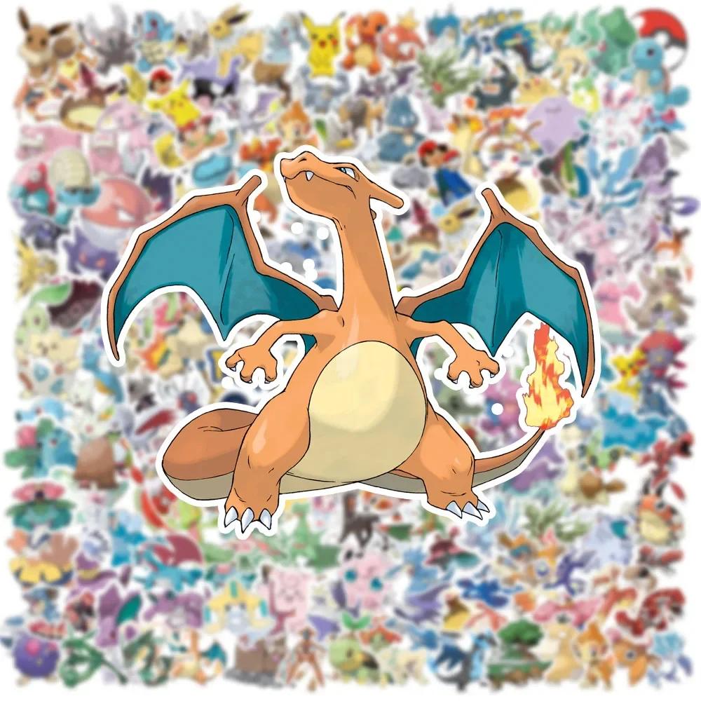 Autocollants Pokemon Pikachu Kawaii, 100/200 pièces, pour ordinateur portable, téléphone, valise, Sk
