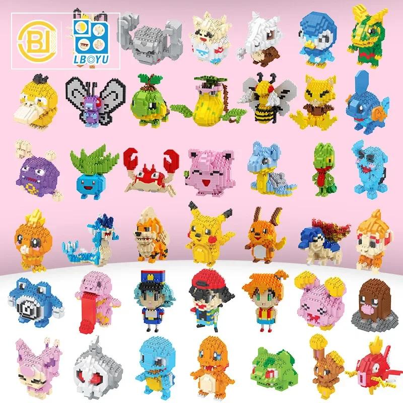 Mini blocs de construction Pokémon, figurines de dessin animé, Pikachu, Dracaufeu, Évoli, Mewtwo, jo