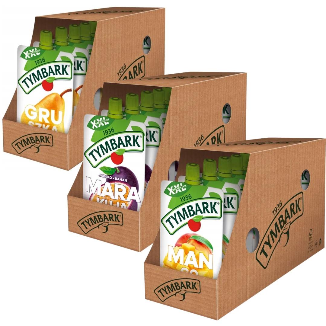 Tymbark-Mélange de fruits Mus 100%, 3 saveurs, 200 g x 36 pièces
