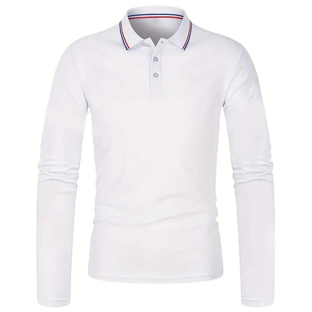 Hommes Printemps et Automne Casual Respirant Confortable Polo Vente Chaude De Mode Hommes D'affaires