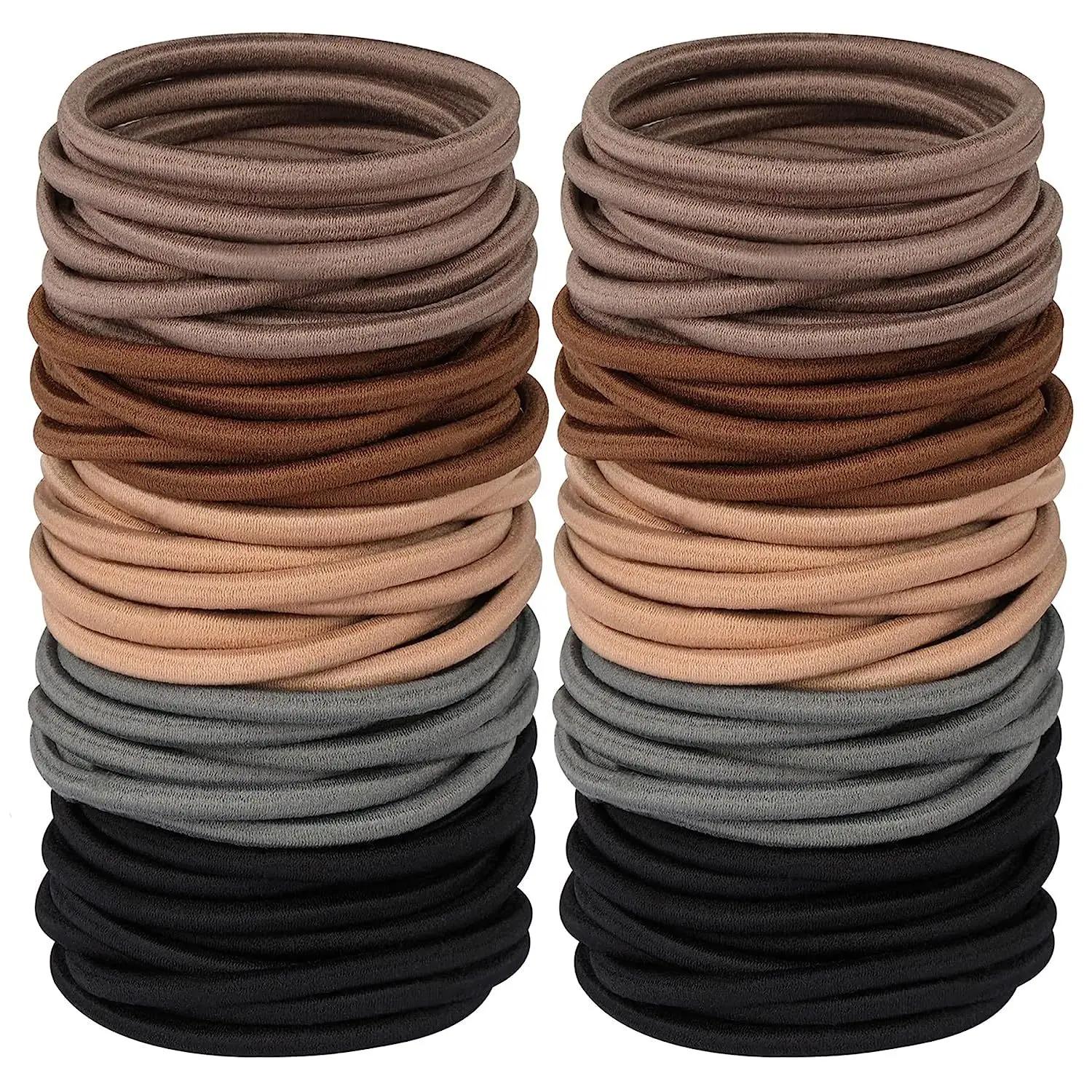 10/30/50pcs 4MM noir élastique pour queue de cheval bandes de cheveux élastiques chouchous pour femm