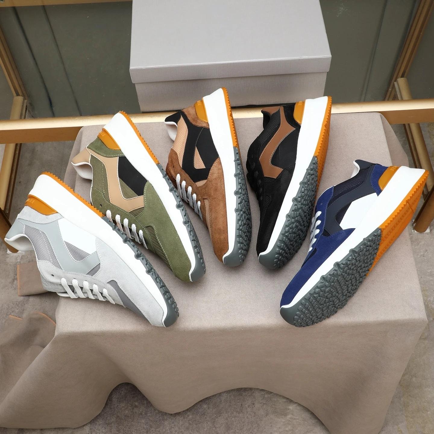 Cadeaux de Noël, chaussures pour hommes de marque de luxe, baskets décontractées faites à la main, e