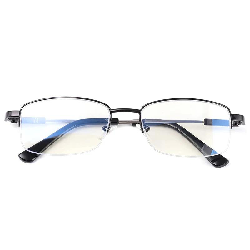 Lunettes de lecture multifocales progressives en titane, blocage de la lumière bleue, monture métall