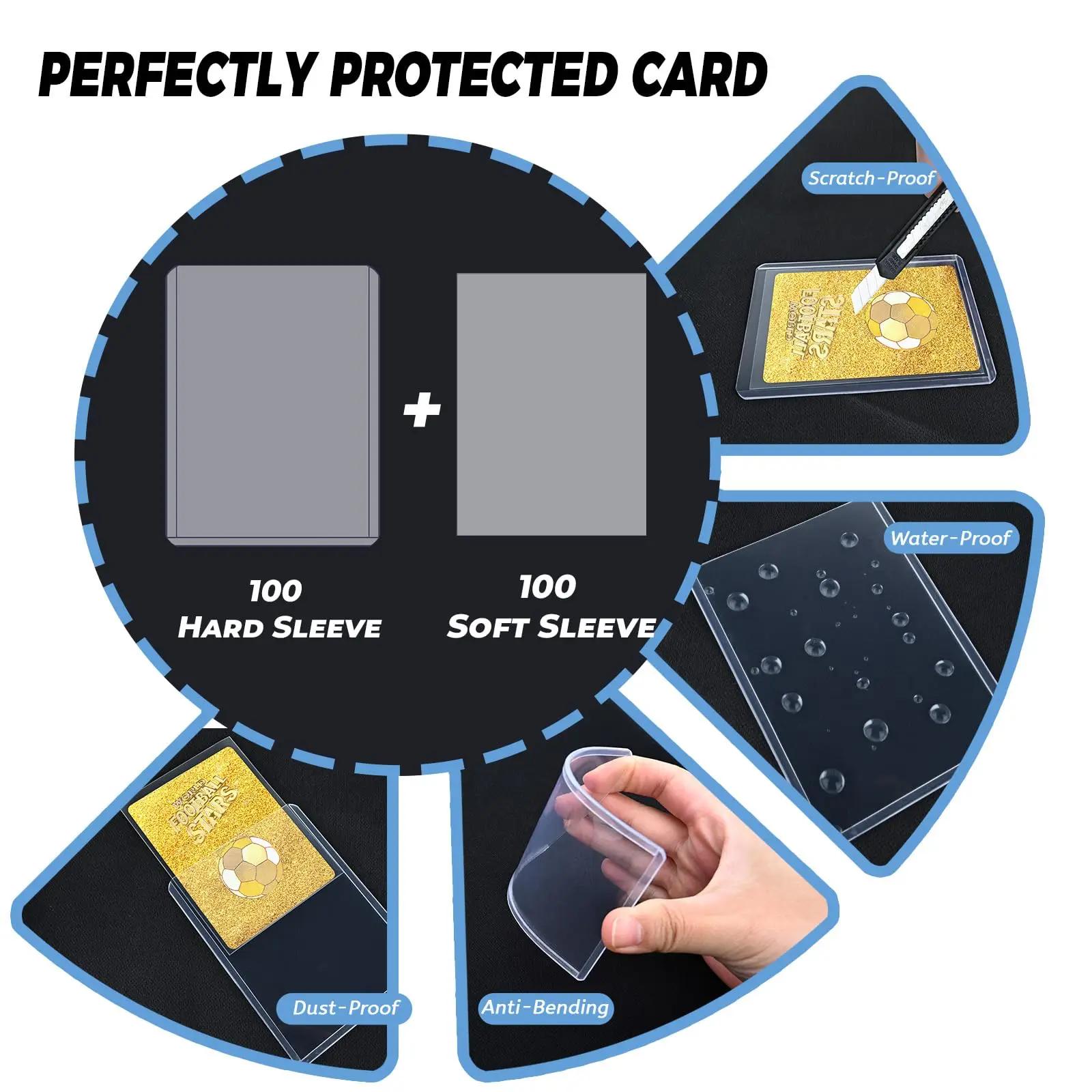 100-600 pochettes pour cartes rigides ou souples, protège-cartes transparents avec film protecteur p