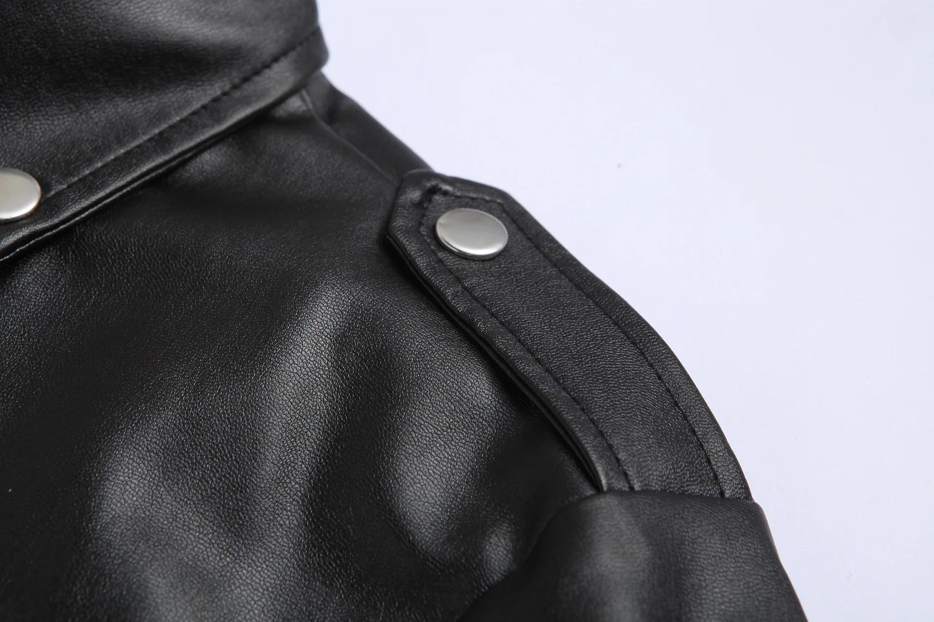 Veste de moto en cuir PU pour hommes, manteau Slim Fit, mode